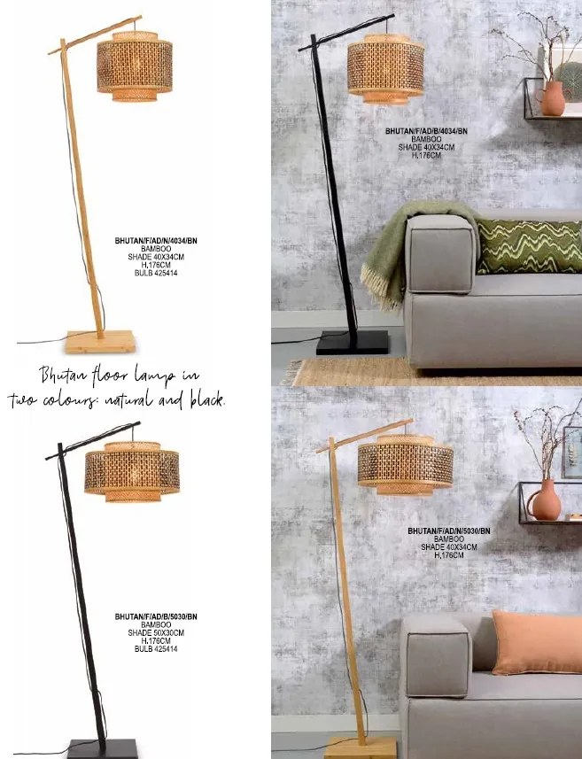 Lampadar eco din bambus Bhutan L natur, 50cm
