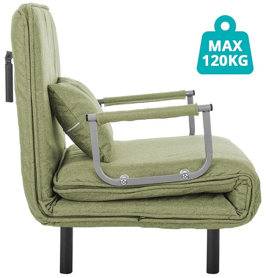 Fotoliu pat 2 în 1-verde