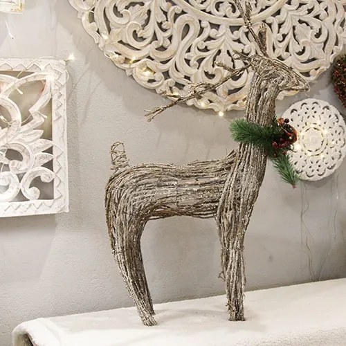 Statueta Ren din nuiele, 100 cm