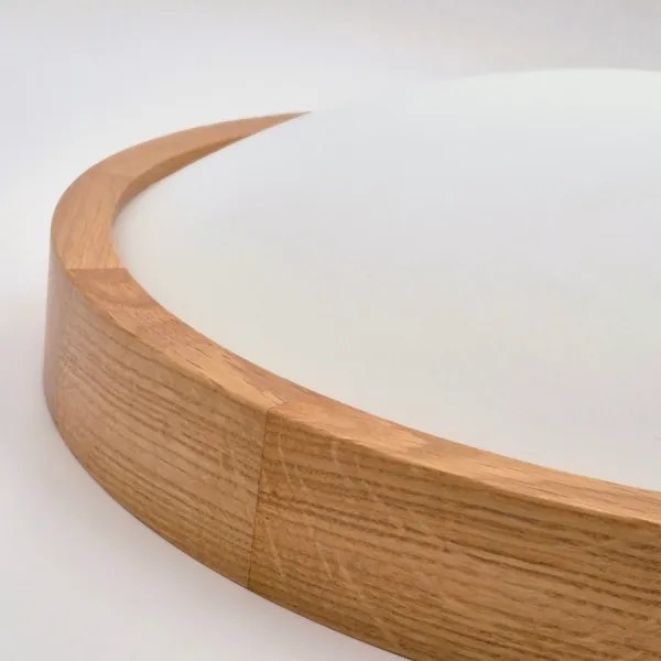 Brilagi-LED RGBW Plafonieră dimabilă CARVALHO SLIM 3xE27/9W/230V Wi-Fi stejar, diametru 47 cm