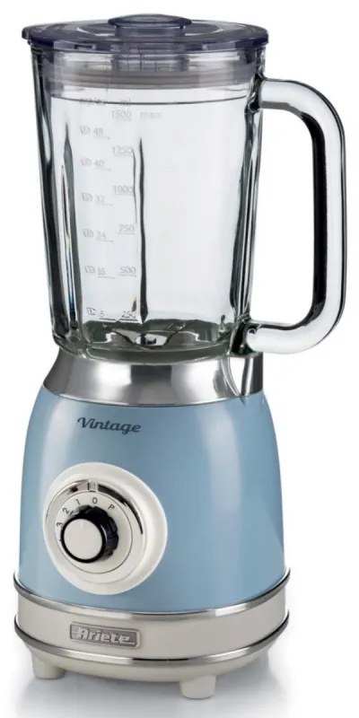 Blender Ariete VINTAGE 2.0 0583/05, 1000W, 1.5 L, 4 lame, 4 viteze + pulse, Zdrobire gheata, Albastru