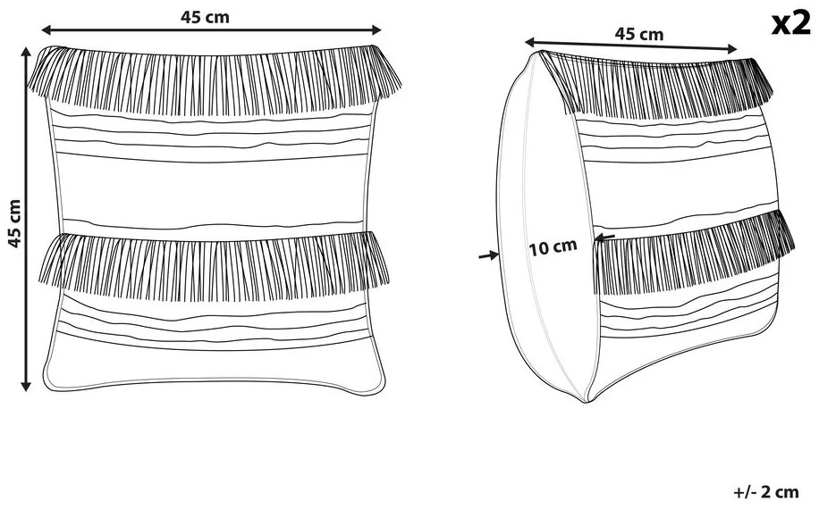 Set 2 buc. pernă 45x45 cm VINNO (bej). 1022609