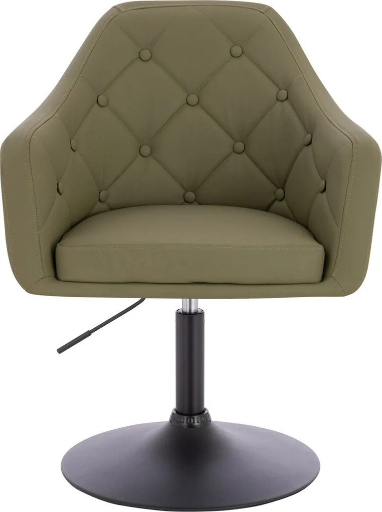 HR831N Scaun Khaki Piele Ecologica Premium Soft cu Bază Neagră