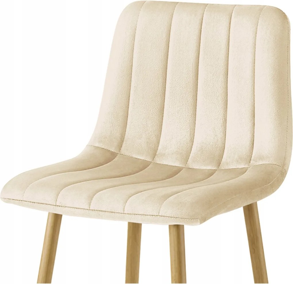 Scaun de bar POZZA VELVET, crem