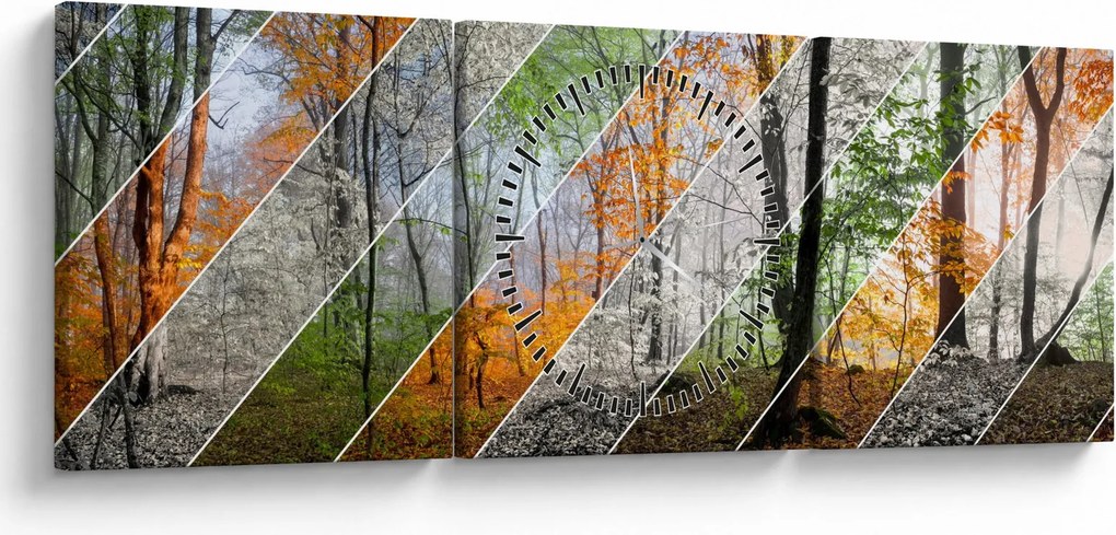 Tablou - Schimbarea anotimpurilor (cu ceas) (90x30 cm)