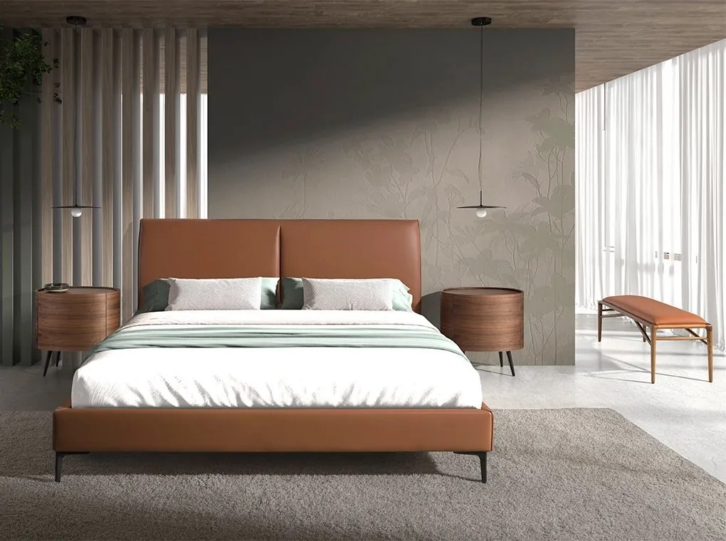 Bancheta tapitata design LUX Brown 130x40cm