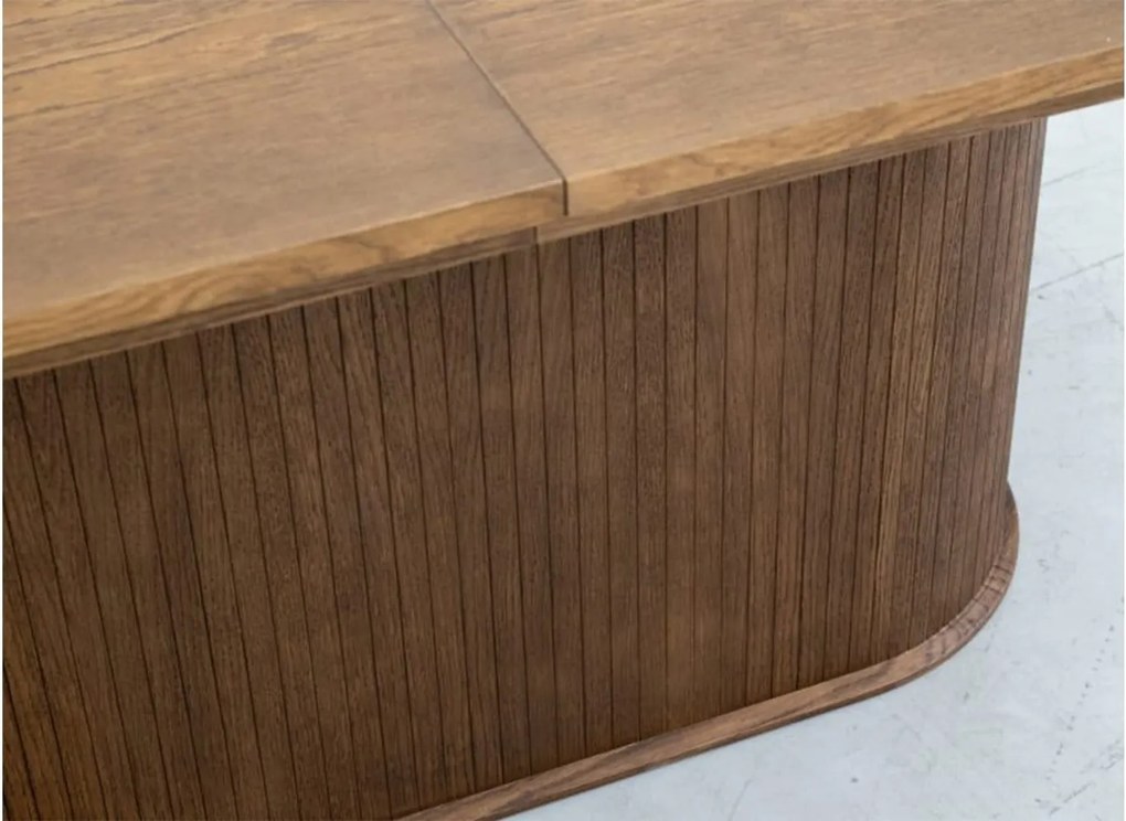 Masă lemn masiv nuc Ovala Milano 210 (+60) х 100 х 77 cm / Stejar - Natur