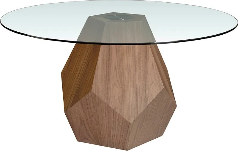 Masa rotunda eleganta design LUX Walnut Veneered 150cm