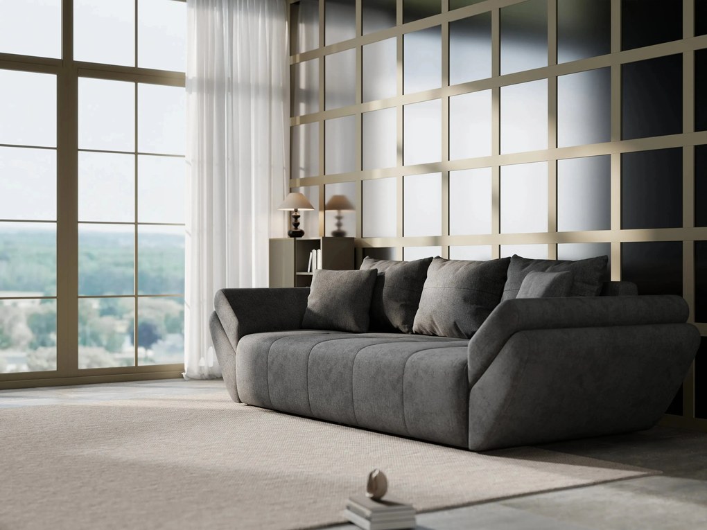 Canapea extensibilă dumonde cu ladă de depozitare si sezut confortabil din spuma high-density, Berlin Enjoy Kaki 250x100 cm