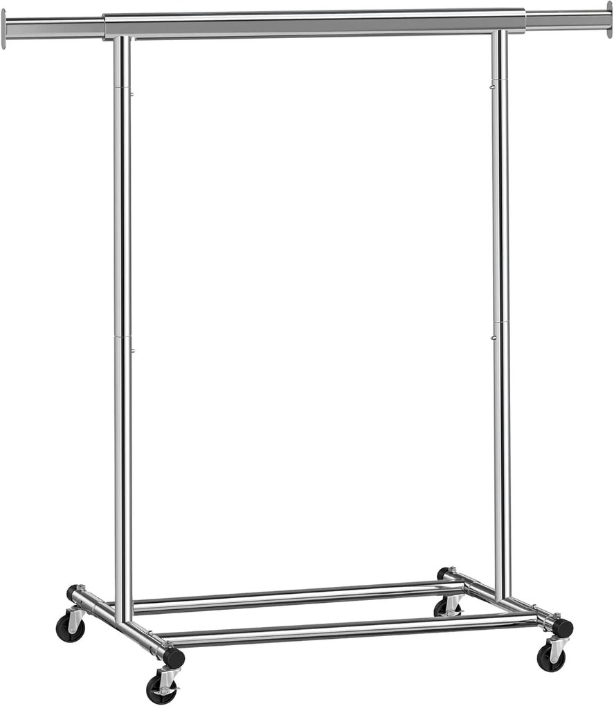 Jurhan Suport pentru haine INEZ cu roți, max.90kg, 83,5x45x160cm, argintiu