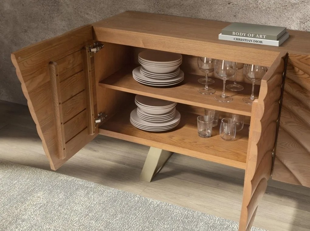 Comoda din furnir de nuc Walnut 118cm