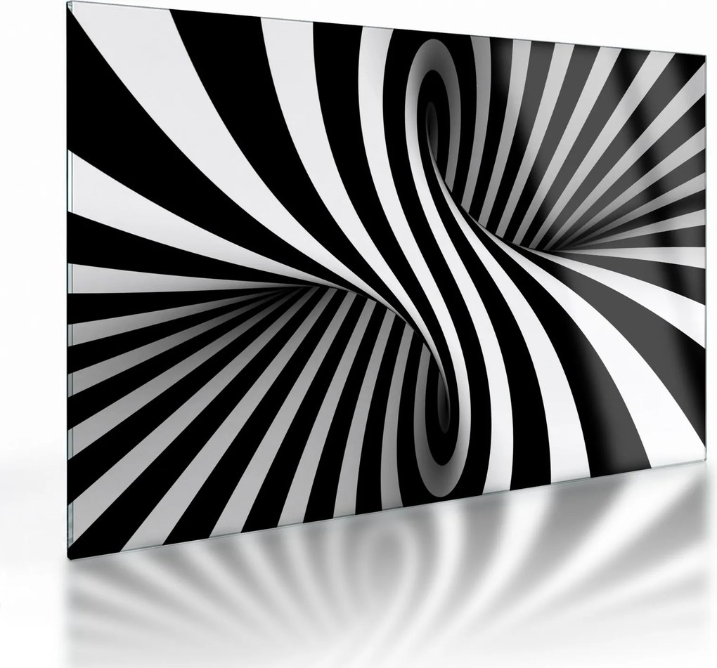Tablou pe sticlă abstract cu dungi de zebră (70x50 cm)