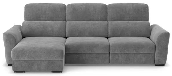 Canapea colțar extensibilă TRENTO, 3 locuri, reversibilă, cu spațiu de depozitare, gri