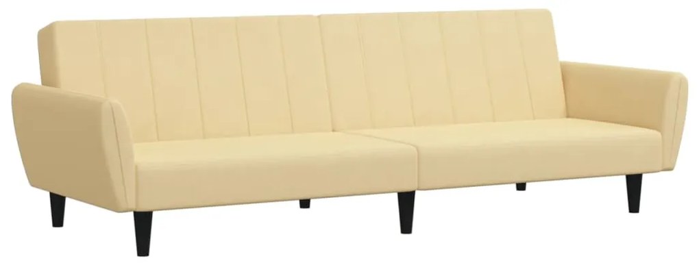 337545 vidaXL Canapea extensibilă cu 2 locuri, crem, catifea