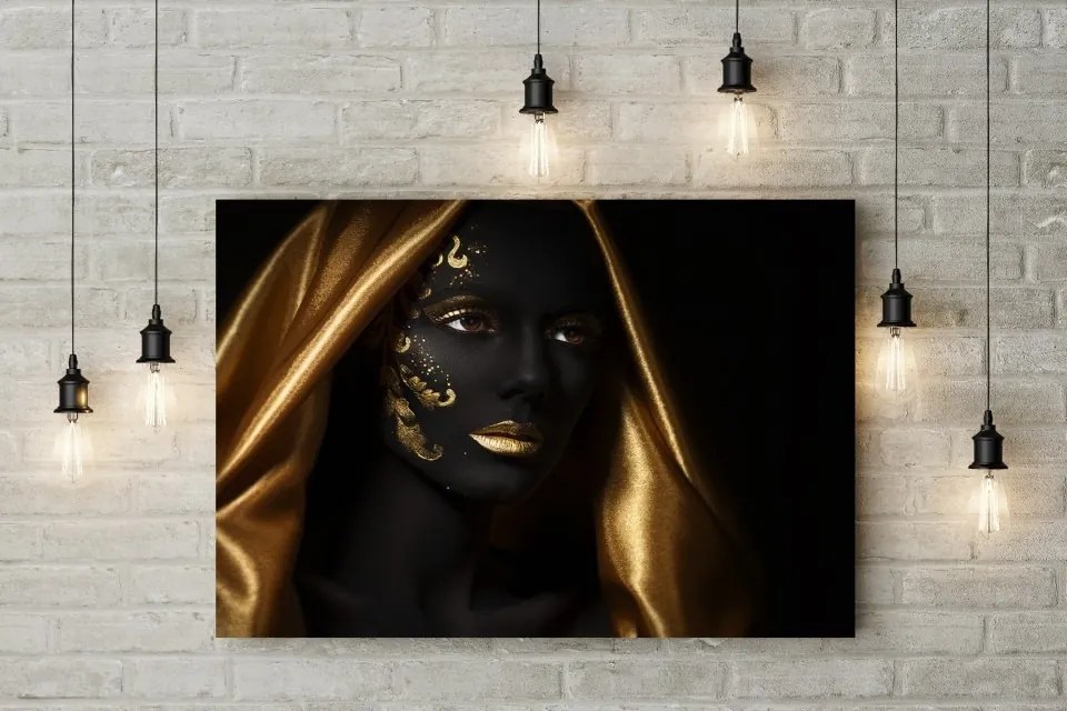Tablou canvas Golden Scarf Girl 120x80 cm
