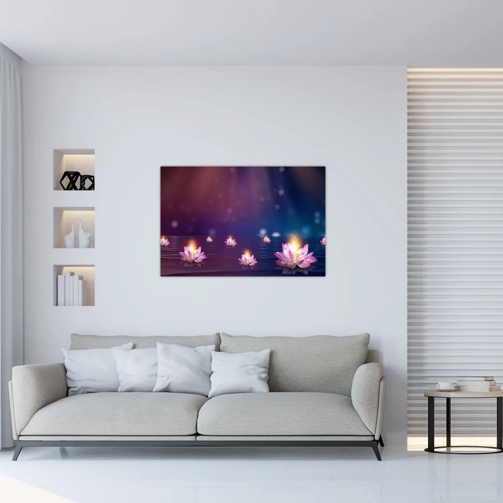 Tablou - Nuferi magici (90x60 cm)