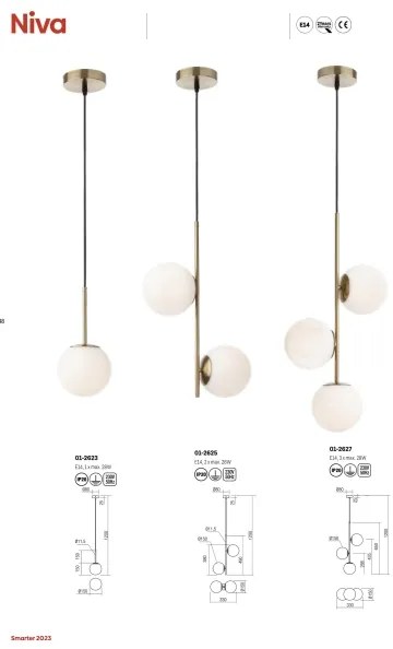 Lustră pe cablu NIVA 1xE14/28W/230V Redo 01-2623