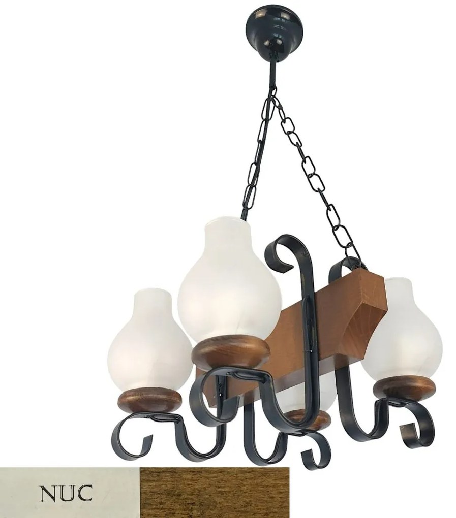 Candelabru rustic fabricat manual din lemn 4 brate Vela WOOD-VE-SP4