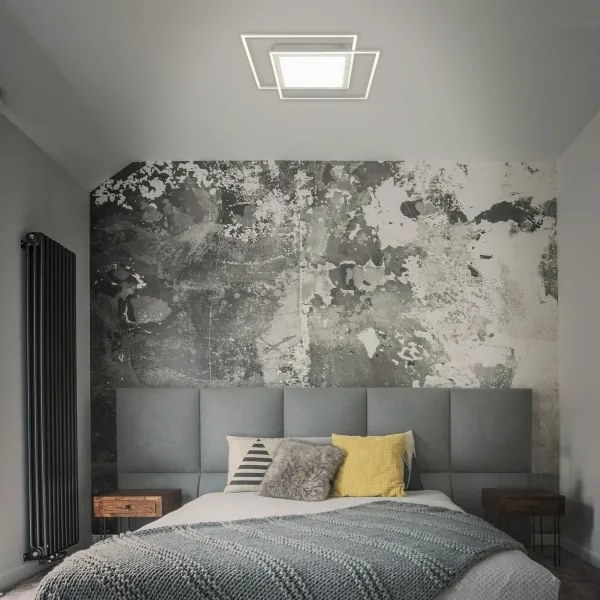 Brilo - Plafonieră LED 2xLED/16W/230V + LED/19W 51,5x51,5 cm crom mat