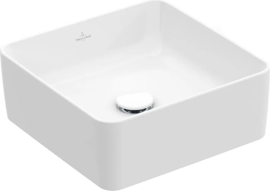 Lavoar pe blat Villeroy&Boch Collaro alb lucios Alpin CeramicPlus 38x38 cm TitanCeram
