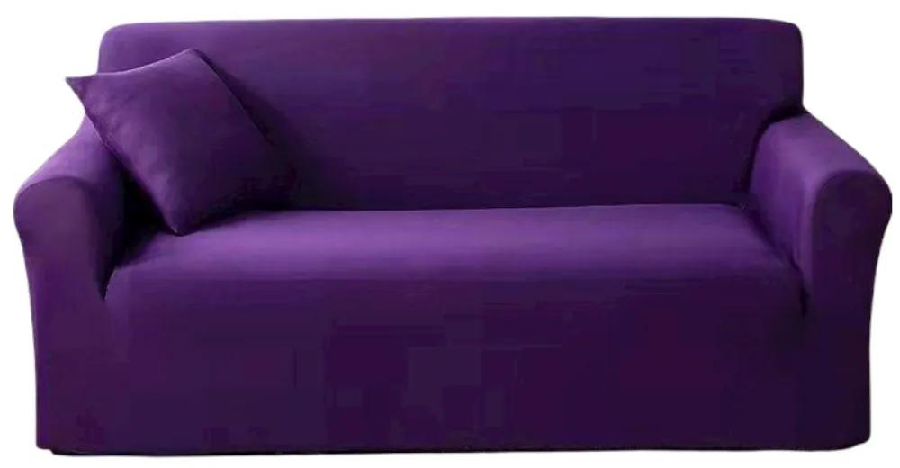 Husa elastica moderna pentru canapea 3 locuri + 1 față de perna CADOU, marime: L, mov, HES3-11