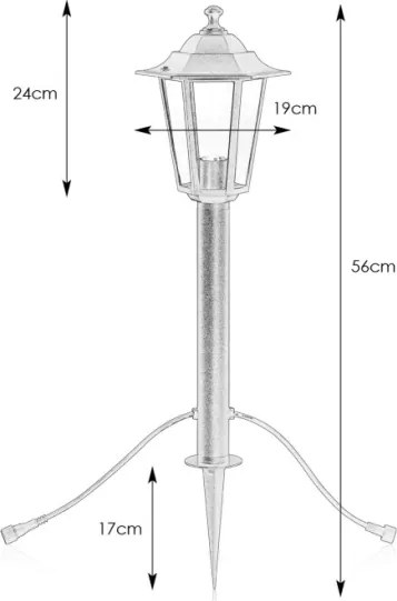 Markslöjd 107991 - Lampă LED de exterior GARDEN24 LED/3W/24V 56 cm IP44 neagră
