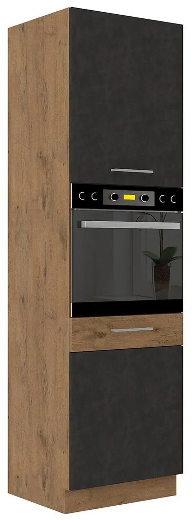 Dulap înalt de bucătărie sub cuptor Bronte 60 DP-210 2F (stejar lancelot + matera). 1123247