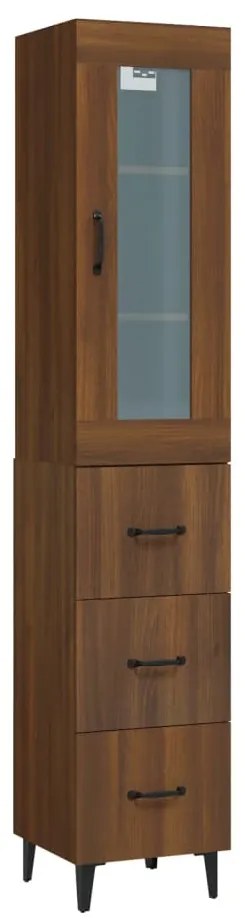 3115371 vidaXL Dulap înalt, stejar maro, 34,5x34x180 cm, lemn prelucrat