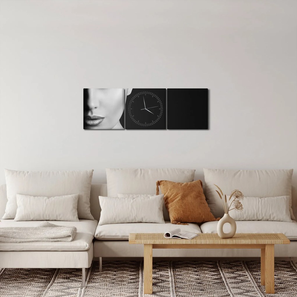 Tablou - Portretul femeii cu pălărie (cu ceas) (90x30 cm)