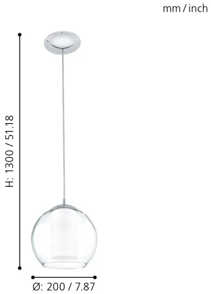 EGLO 92761 - Lampa suspendata BOLSANO 1xE27/60W