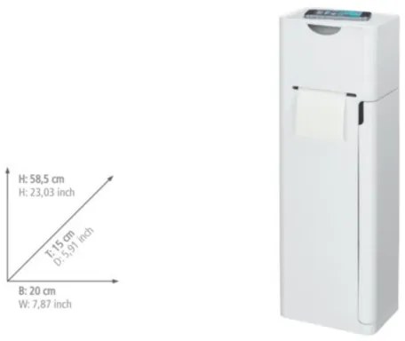WENKO 24212100 - Perie WC IMON, 20 x 58,5 cm, albă