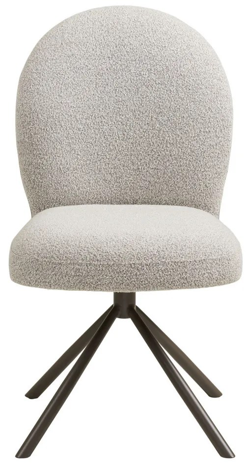 Scaun de dining Lana cu rotire, cataramă, culoare nisip, picioare gri