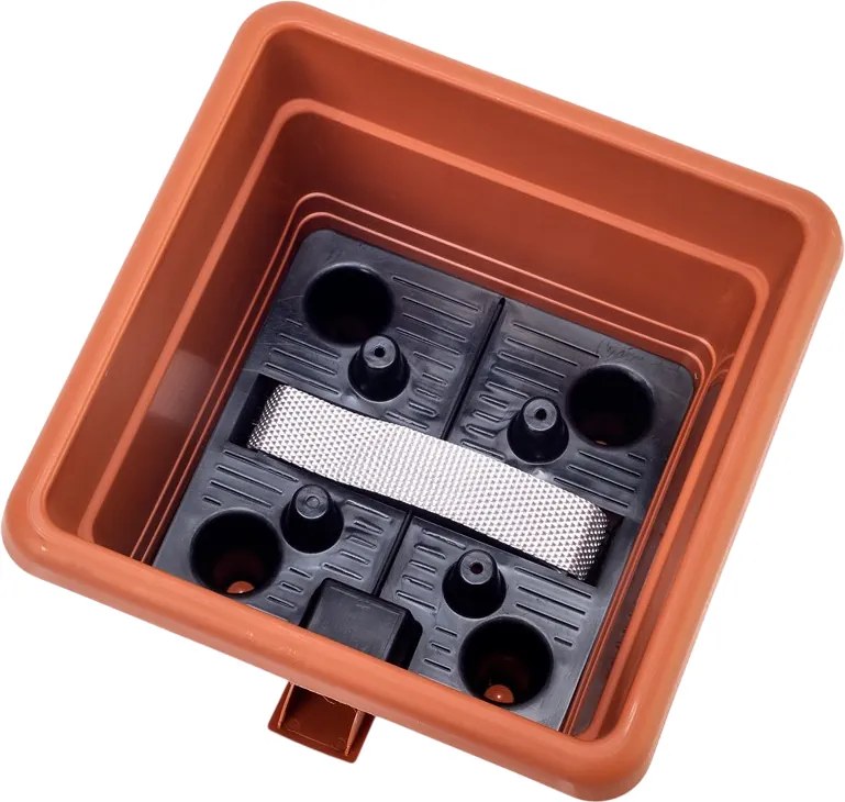 Plastia Bergamot ghiveci de flori cu auto-udare 40 x 40 cm gri deschis, 40 x 40 cm