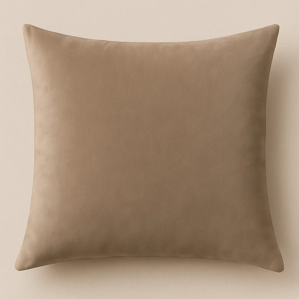 Husa decorativa pentru perna VELVET 40x40 cm, maro deschis
