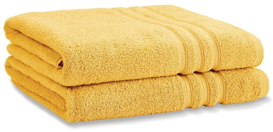 Prosoape galbene 2 buc. din bumbac din frotir 90x140 cm Zero Twist – Catherine Lansfield