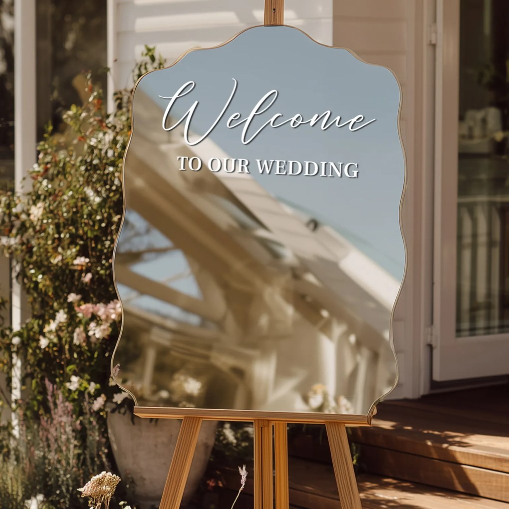 Autocolant pentru oglindă S13 – Welcome to our wedding