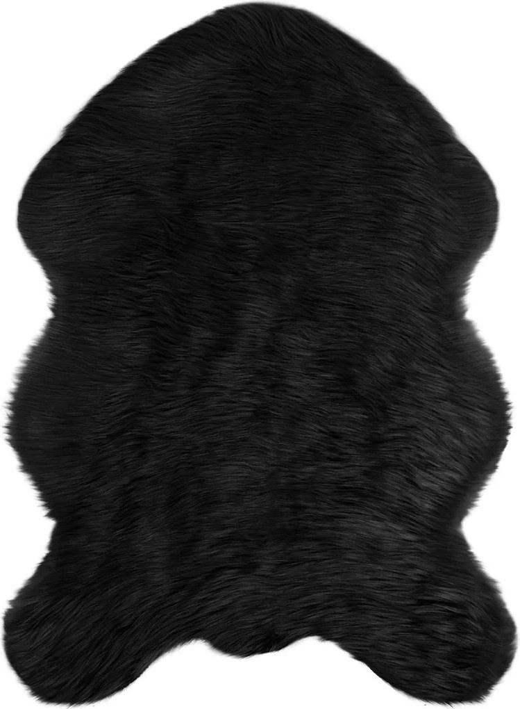 vidaXL Covor din Lână Faux Tafalla Negru 60 x 90 cm Poliester