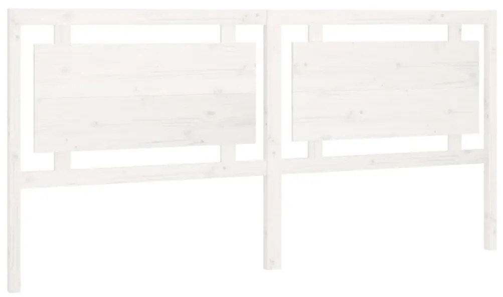 vidaXL Tăblie de pat, alb, 205,5x4x100 cm, lemn masiv de pin