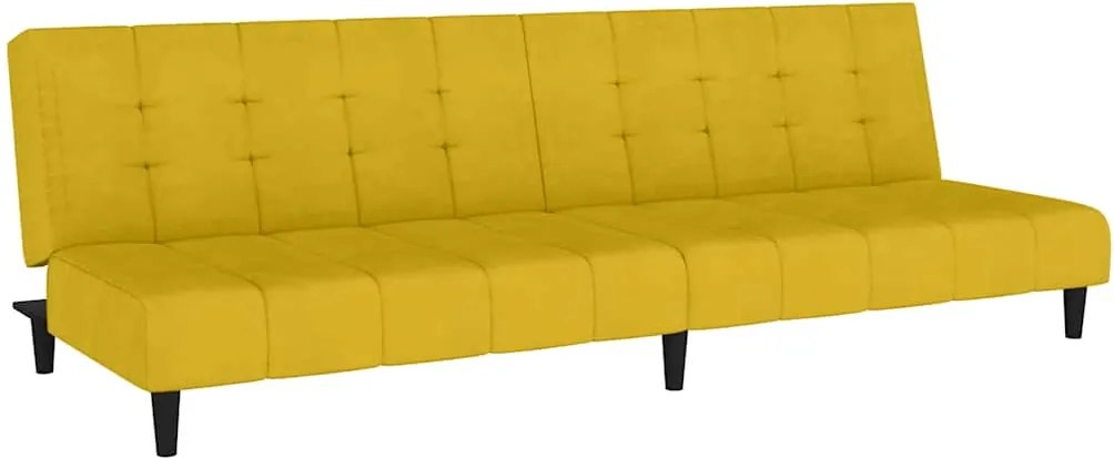 vidaXL Canapea extensibilă cu 2 locuri, galben, catifea