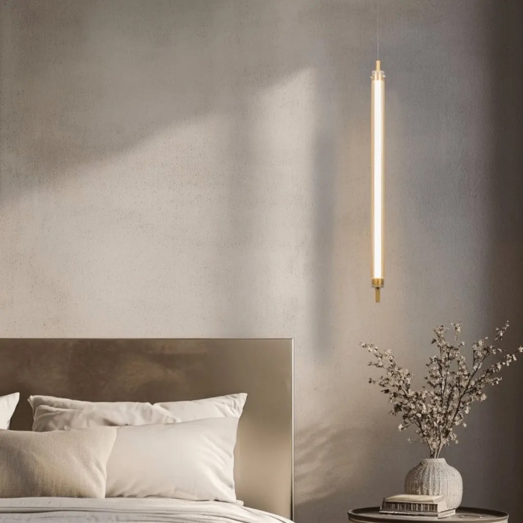 Pendul LED Vertical, Cilindric 20W 3000K BRUSHED COFFEE ZB-25169