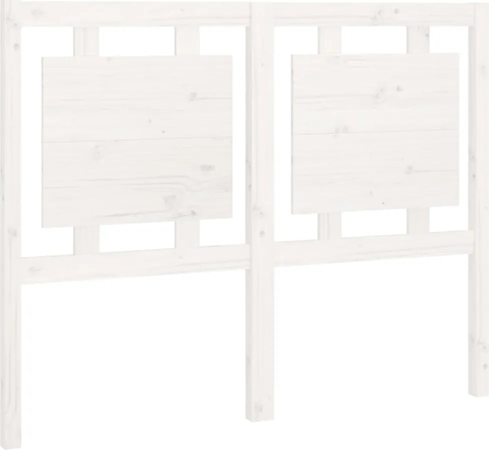 vidaXL Tăblie de pat, alb, 125,5x4x100 cm, lemn masiv de pin