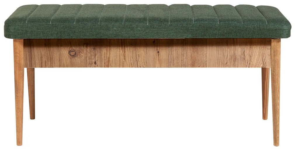 Masă de sufragerie extensibilă cu 2 scaune și bancă Vlasta (pin antlantic + verde). 1072183