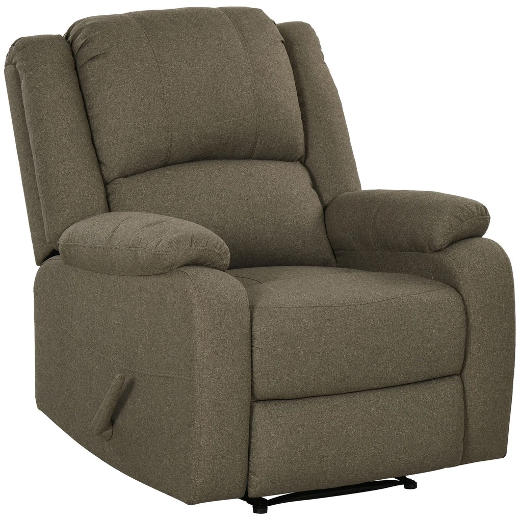 HOMCOM Fotoliu de relaxare, funcție de întindere și suport de picioare, reglabil, până la 150 kg, cadru din oțel, 90 x 96 x 98 cm, Maro | Aosom Romania