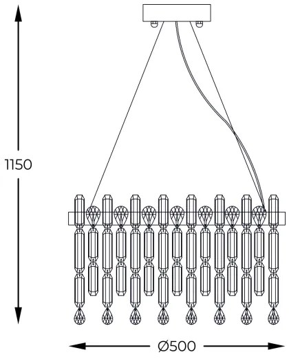 Lustră pe cablu Zuma Line 9867-500 CROWN 6xE14/40W/230V auriu