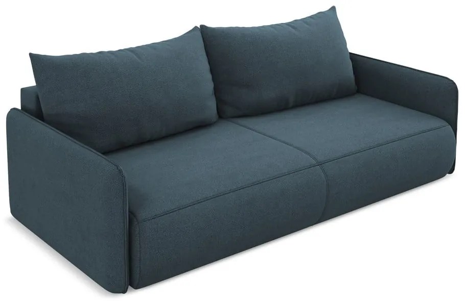 Canapea albastră extensibilă/cu spațiu de depozitare 216 cm Nanea – Makamii