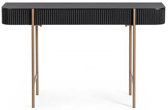 Consola neagra/aurie din MDF si metal, 120x40x73 cm, Darcy Bizzotto