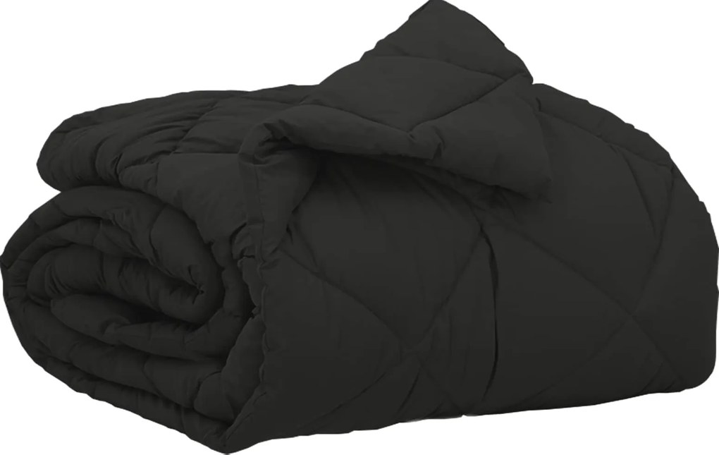 vidaXL Duvet complet pe tot parcursul anului Negru 140 x 220 cm