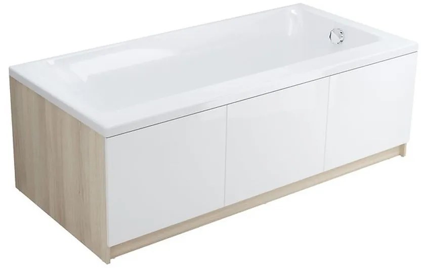 Cada baie incastrata Cersanit Smart, 170 x 80 cm, orientare stanga, alb lucios 1700x800 mm, Stanga