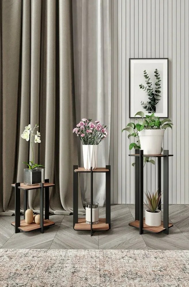 Suport pentru flori Flower Desk Square - Nuc