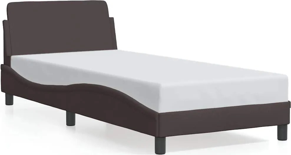 vidaXL Cadru de pat, Dover, maro închis, 90x200 cm, textil